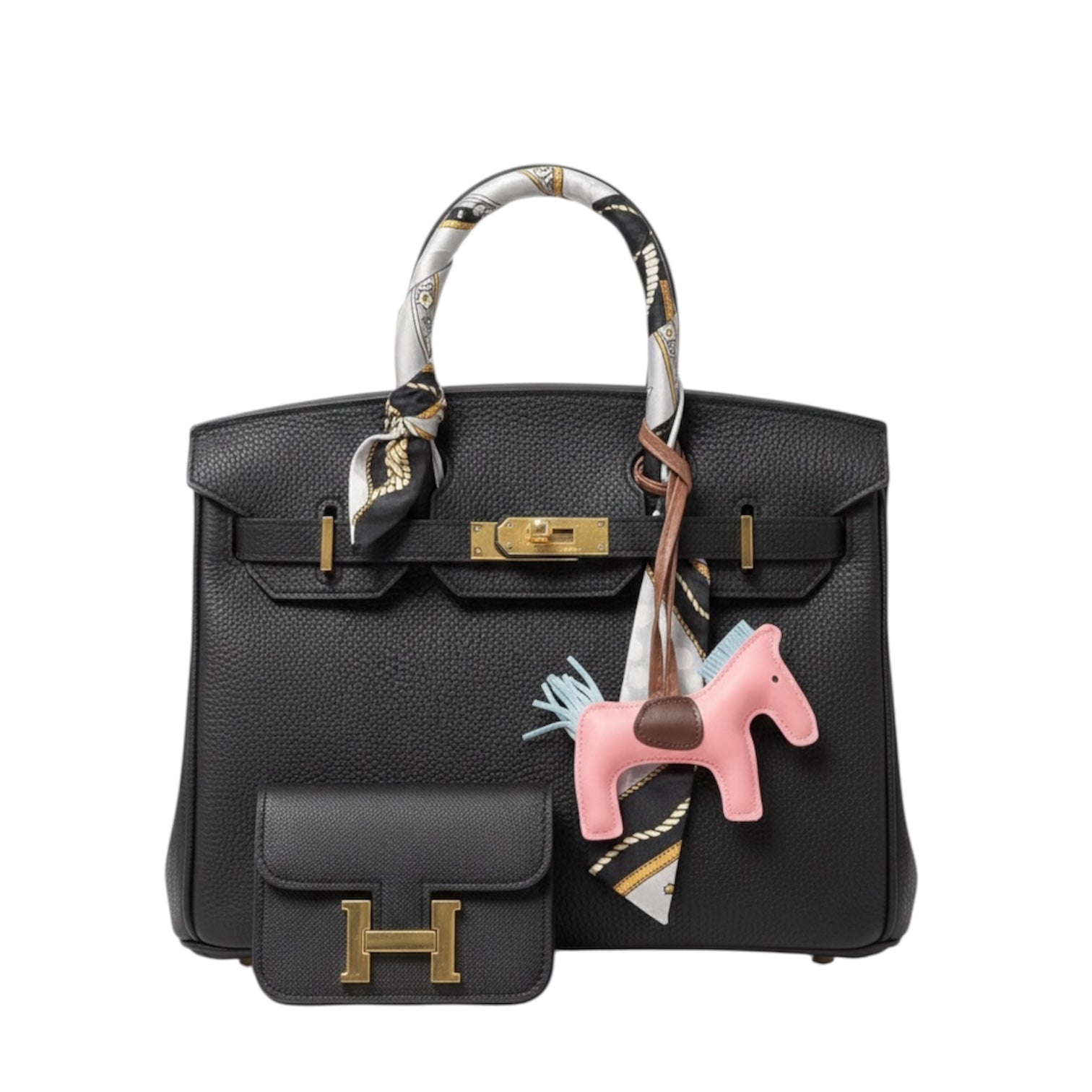 Hermès Birkin Style Bag
– With Mini H Wallet