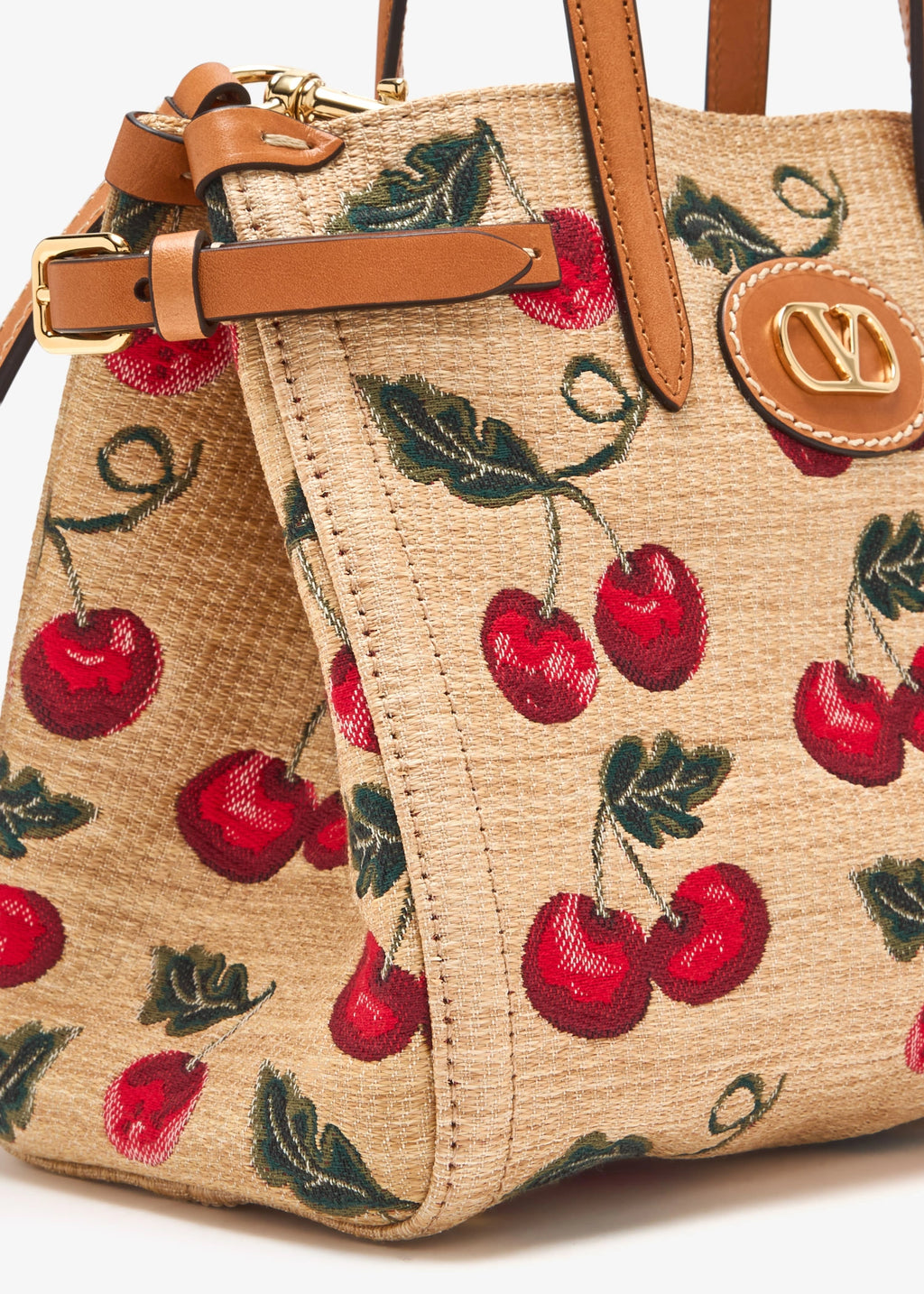 Valentino Cherry Embroidered Tote Bag