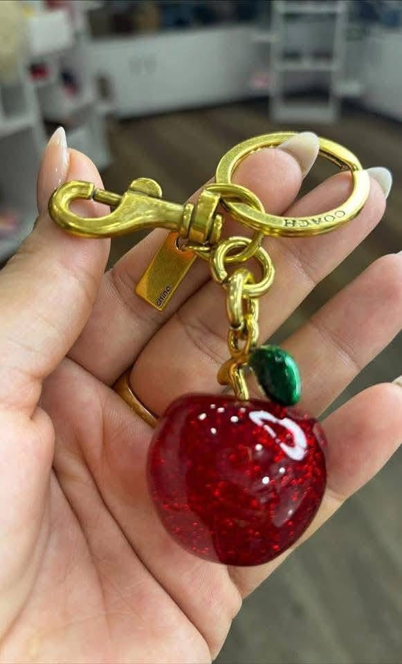 COACH APPLE BAG CHARM