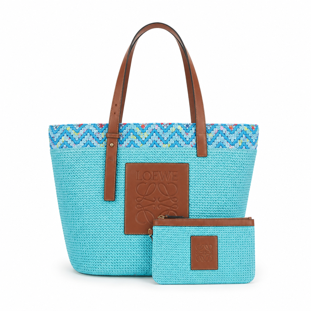 Loewe Anagram Raffia Tote Bag