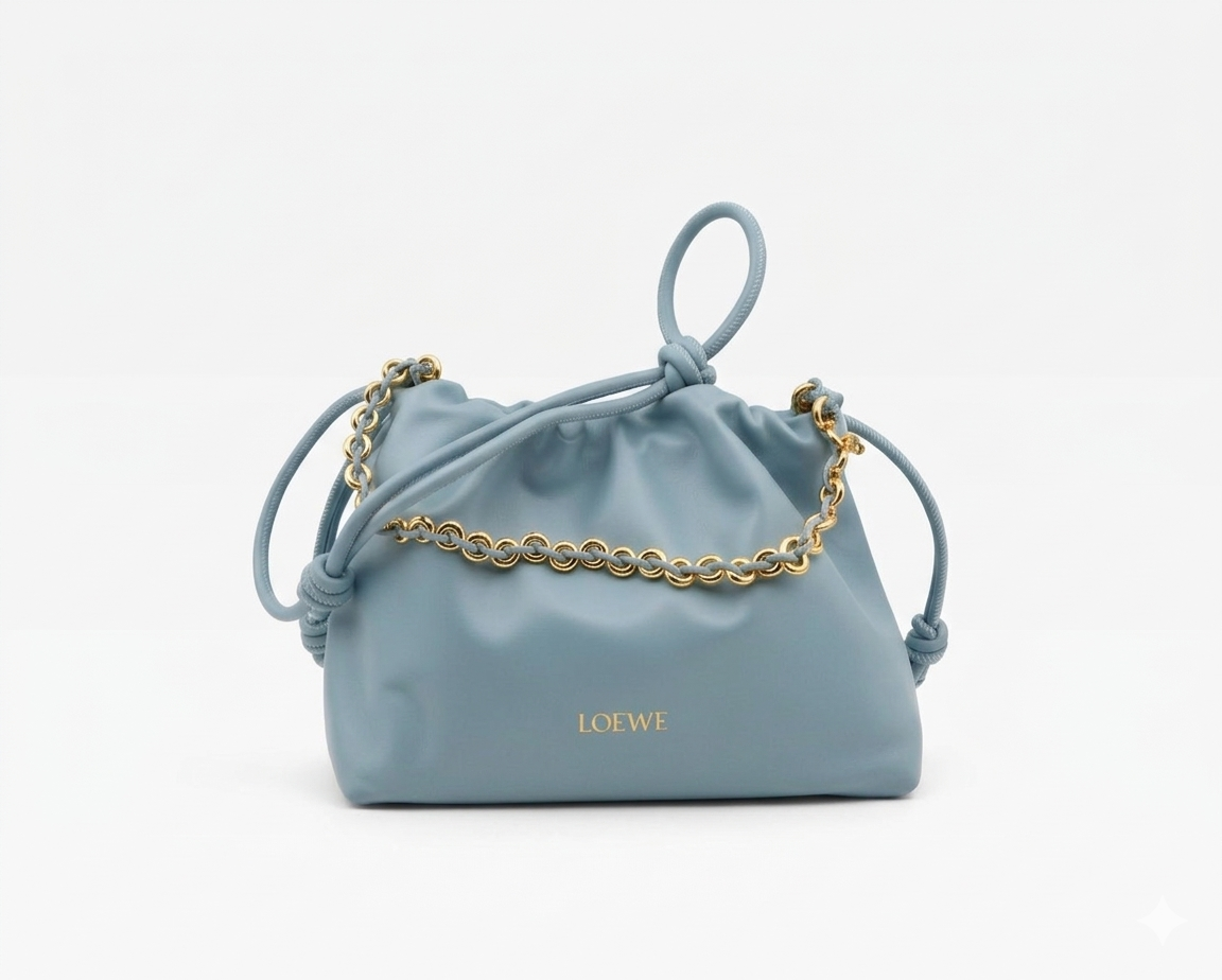 Loewe Flamenco Leather Chain Clutch Bag