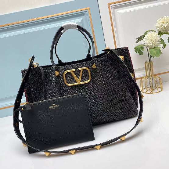 Medium Straw Tote Valentino Bag