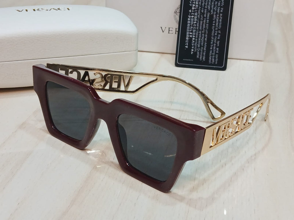 Versace Logo Mania Oversized Square Sunglasses