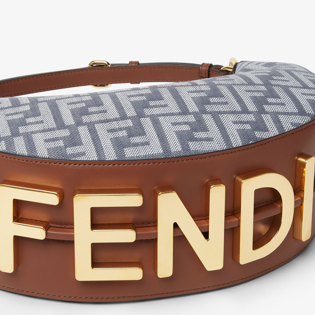 Fendi Monogram Crescent Shoulder Bag with Adjustable Strap