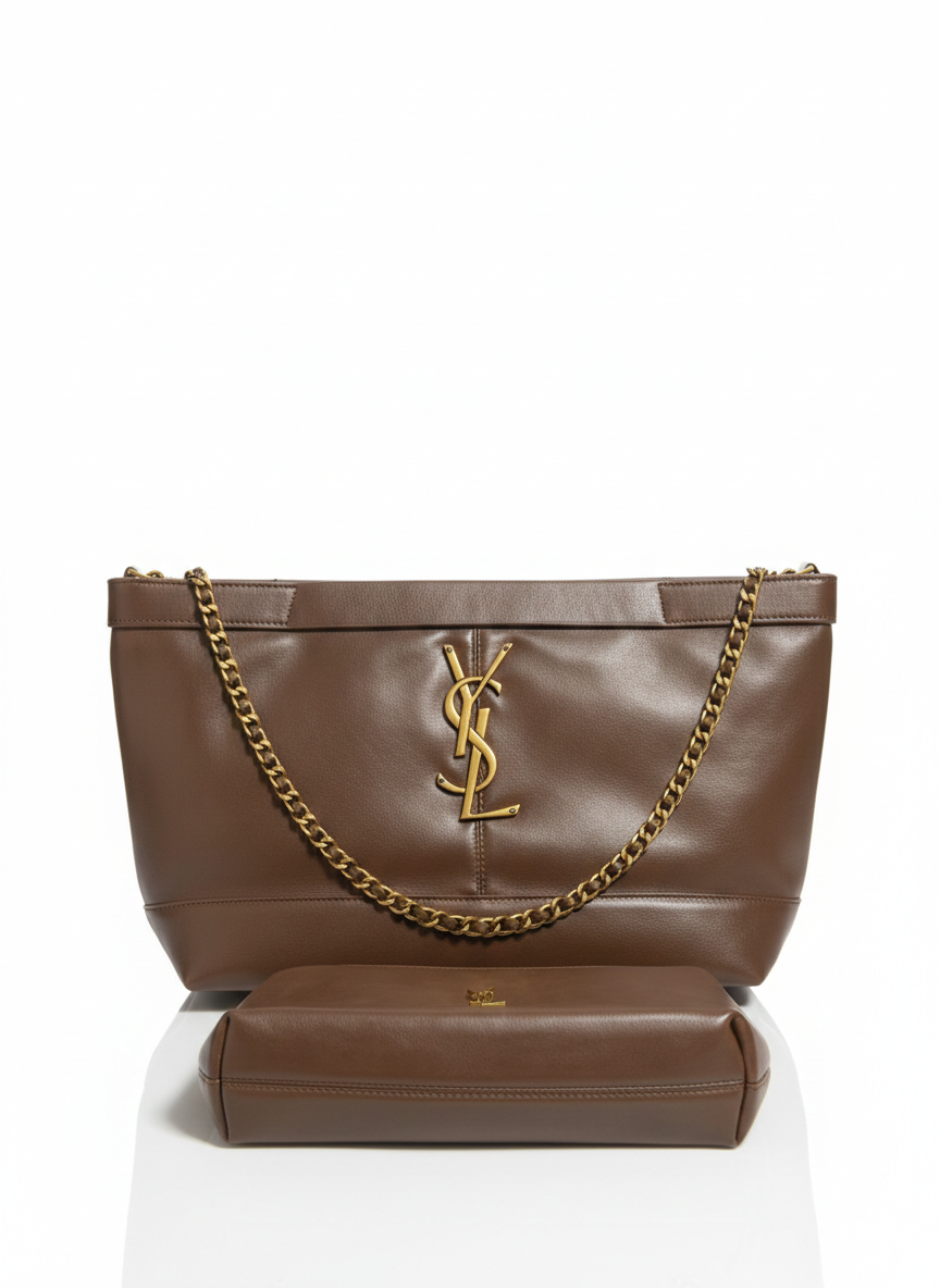 Saint Laurent Loulou Large Chain Tote Smooth Leather with Pouch