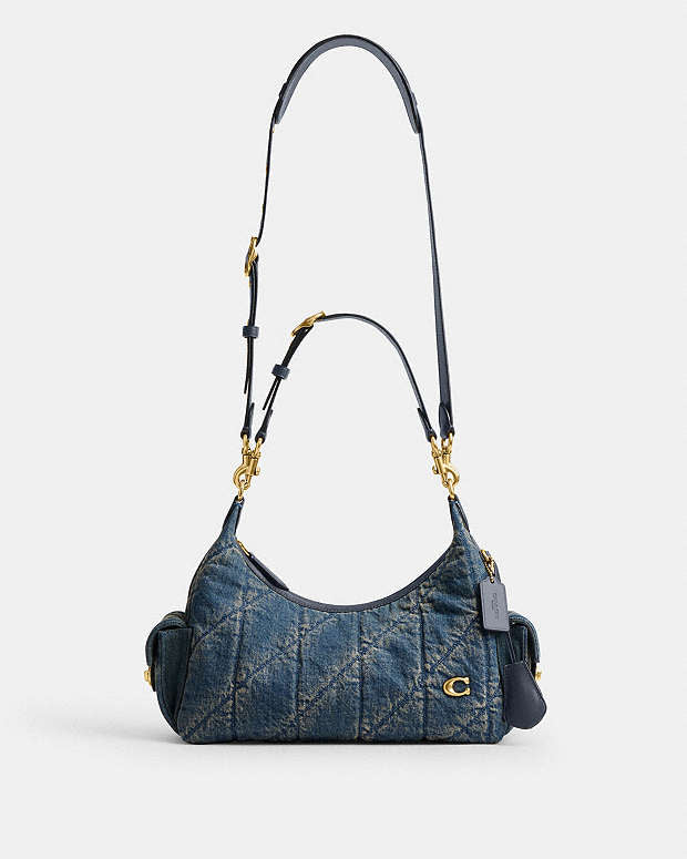 Coach Quilted Denim Cargo Shoulder Bag