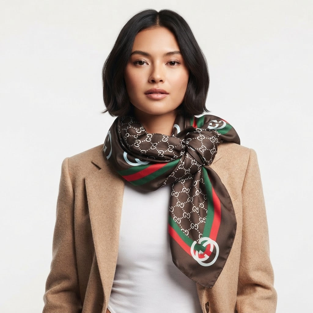 Gucci GG Monogram Web Stripe Scarf