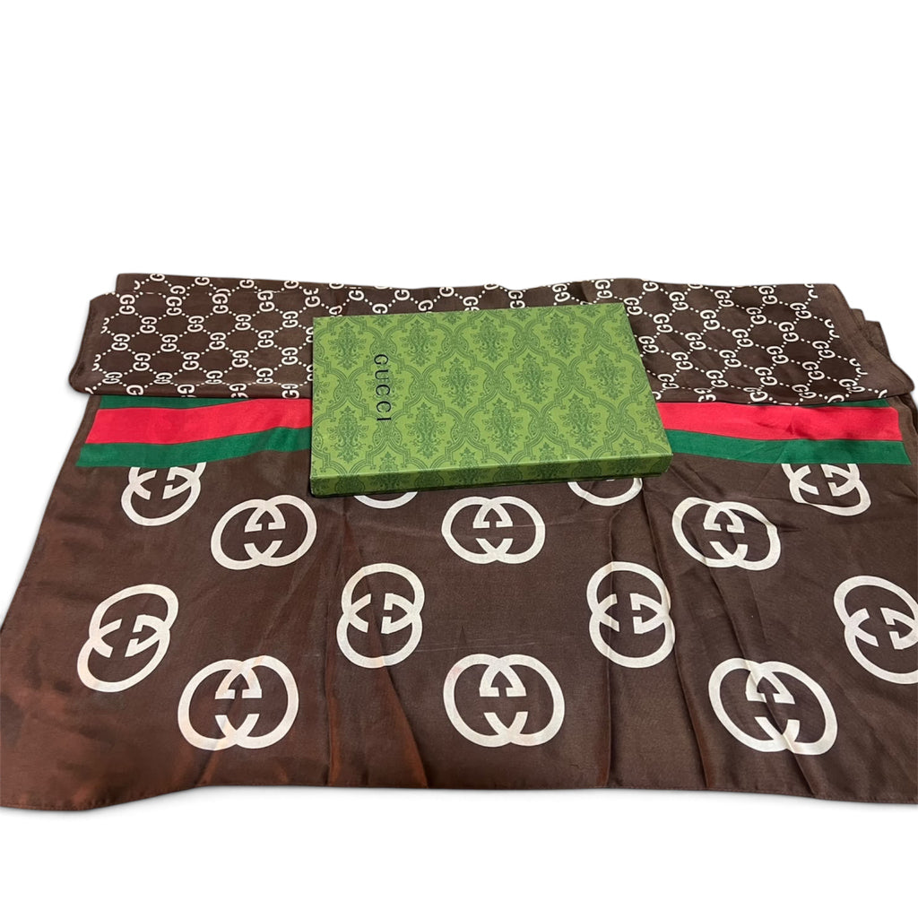 Gucci GG Monogram Web Stripe Scarf
