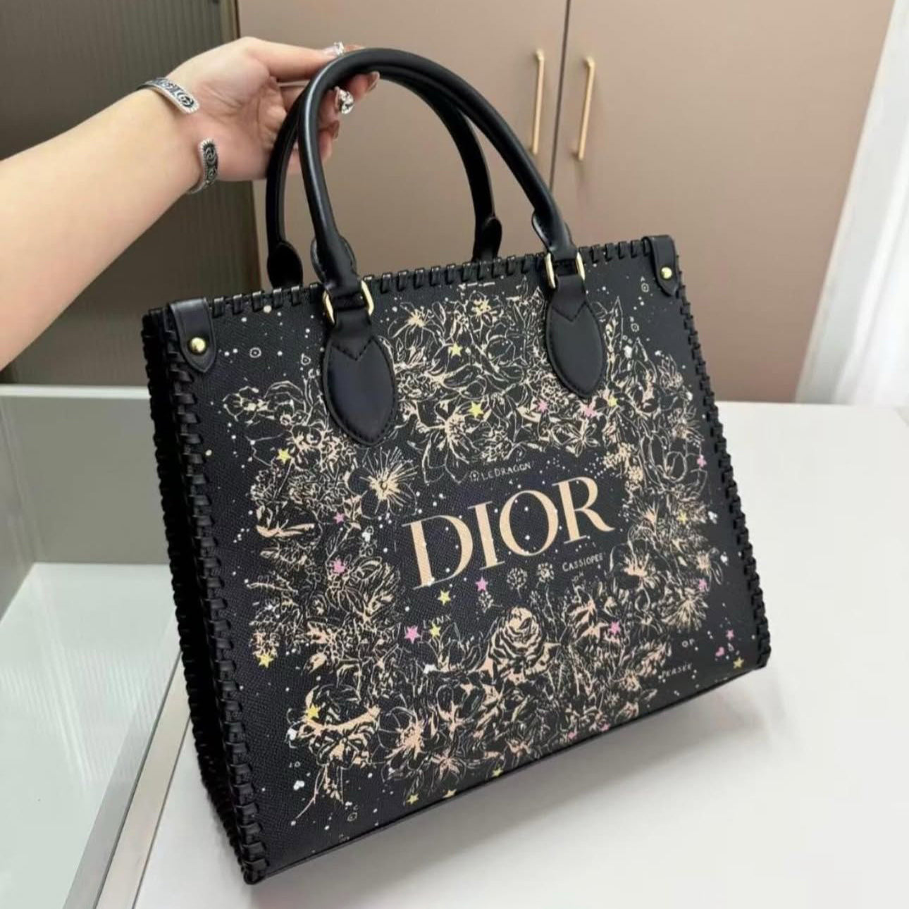 Dior Embroidered Tote Bag