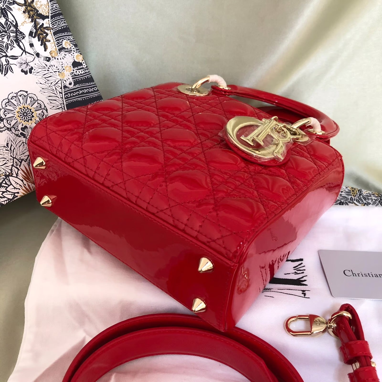 Lady Dior Patent Leather Bag
