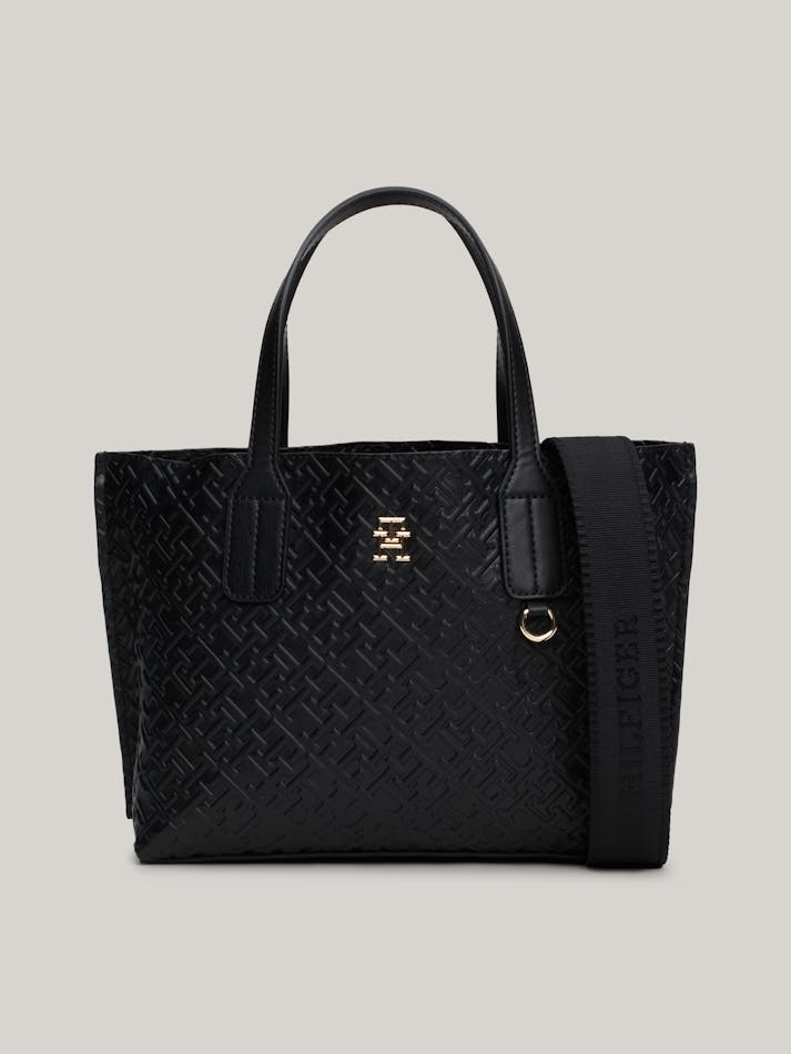 TOMMY HILFIGER TH MONOGRAM EMBOSSED TOTE
