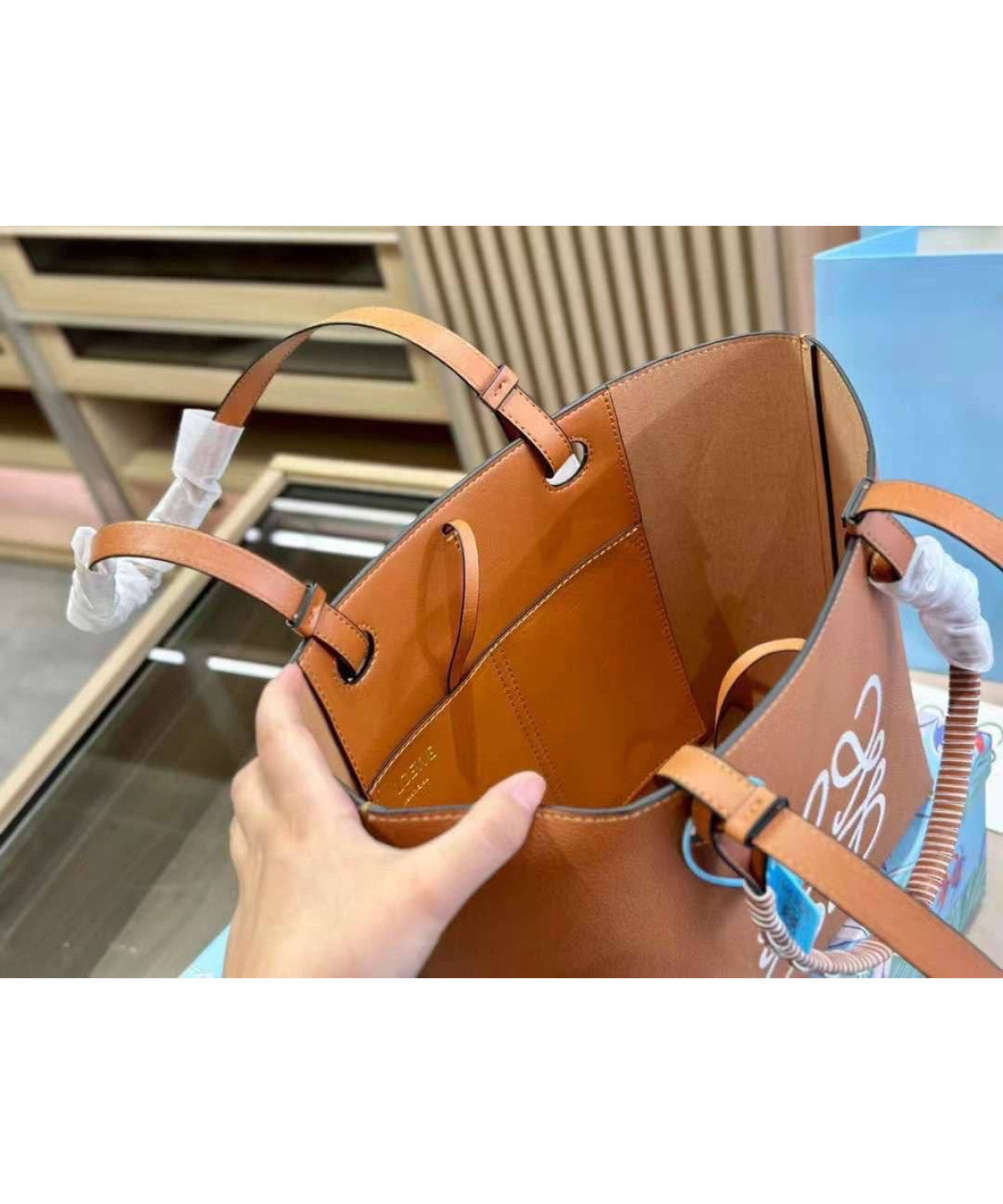 Loewe Anagram Debossed Printed Leather Tote