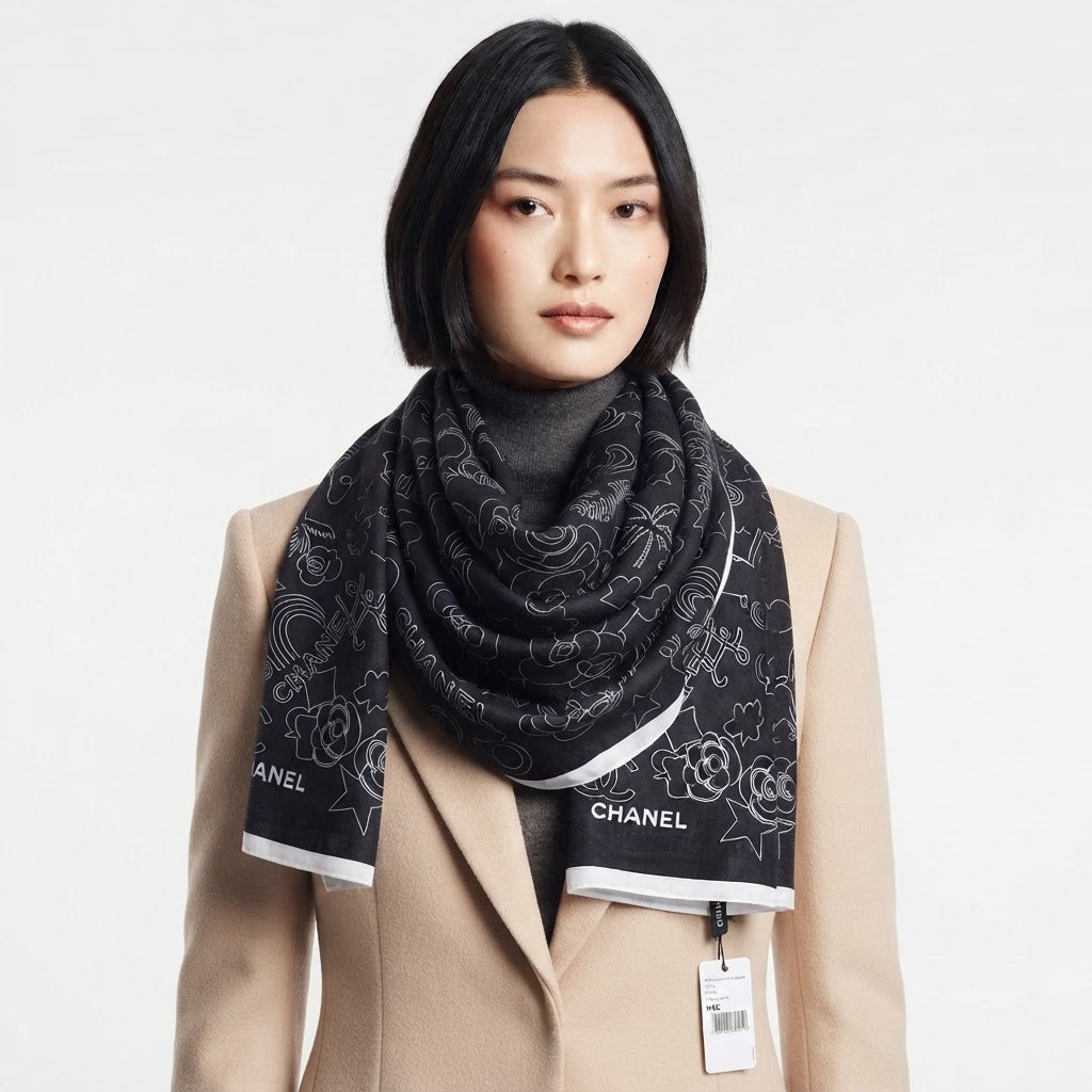 Chanel Printed Silk Scarf
