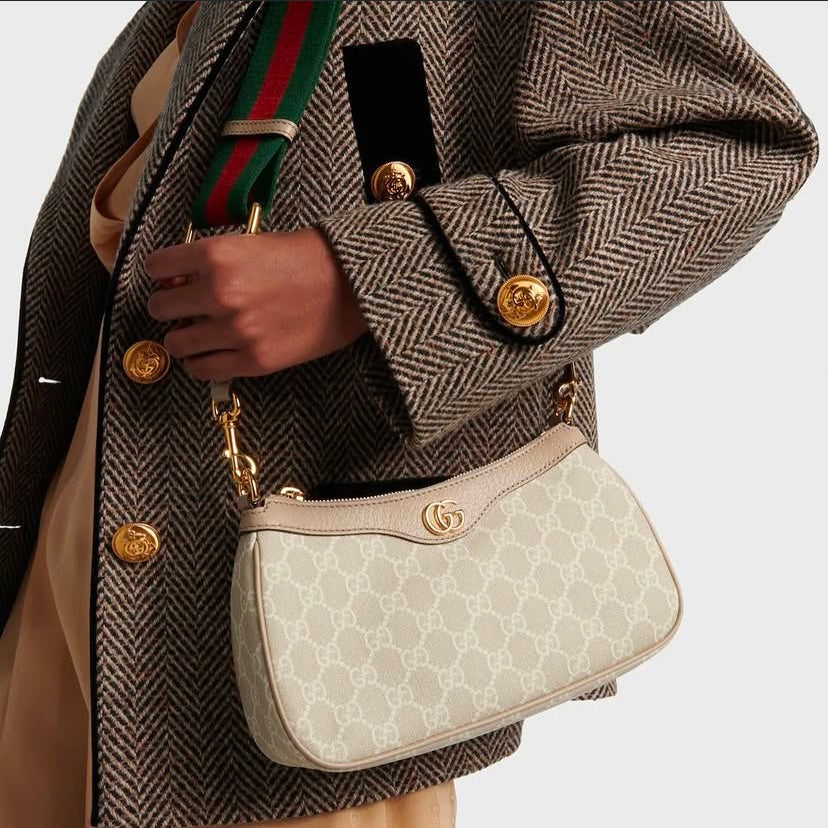 Gucci GG Canvas Shoulder Bag with Web Strap