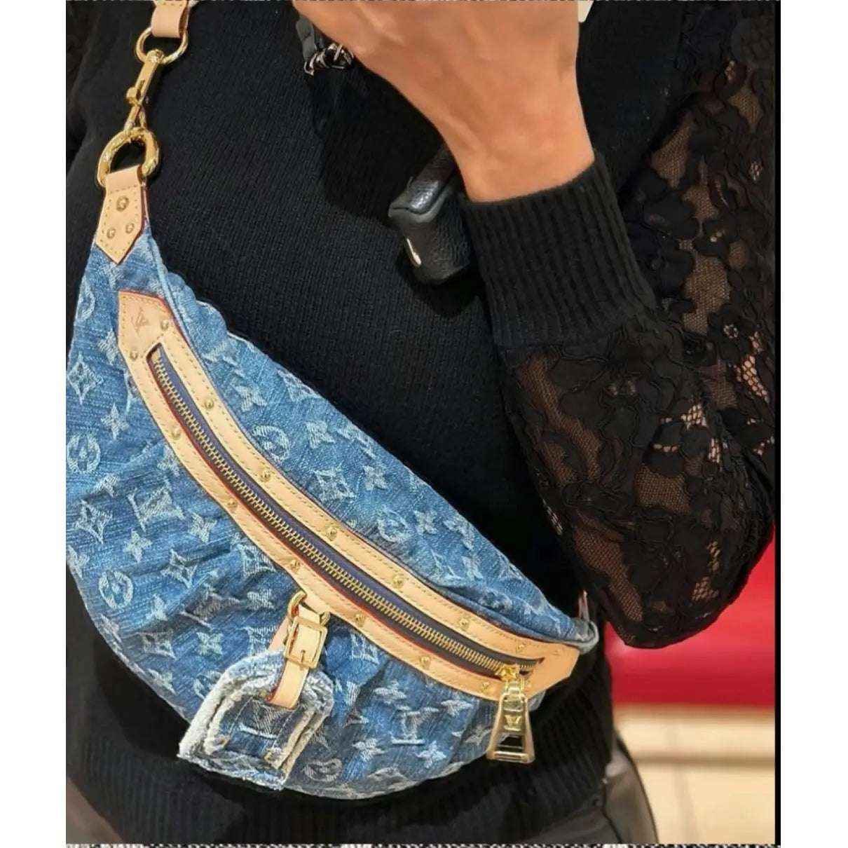 LOUIS VUITTON Monogram Denim High Rise Bumbag Blue