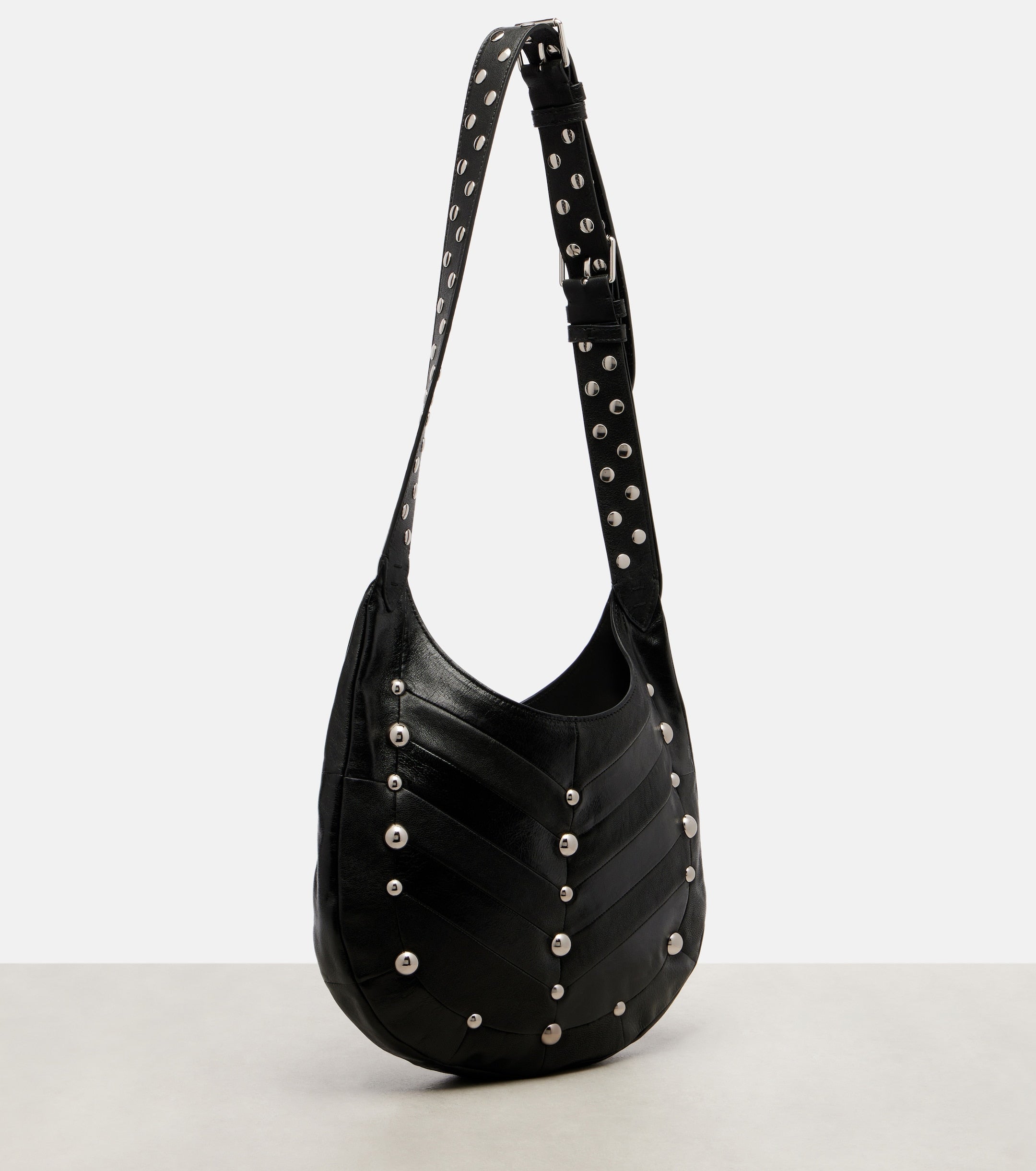 Valentino Garavani VLogo Suede Studded Hobo Bag