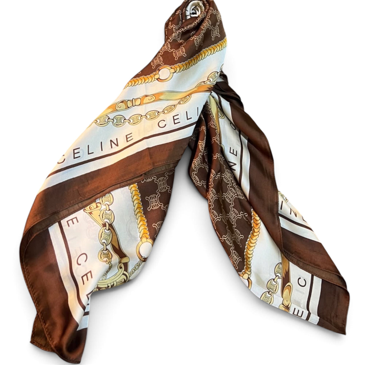 Celine Chain Print Silk Scarf