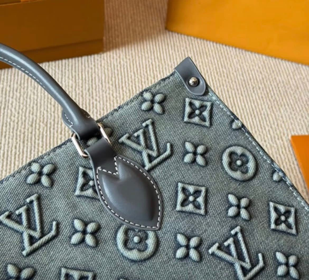 Louis Vuitton OnTheGo MM Monogram Denim Tote Bag