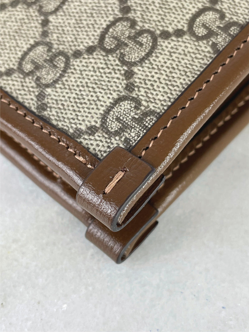 GUCCI BROWN GG INTERLOCKING POUCH