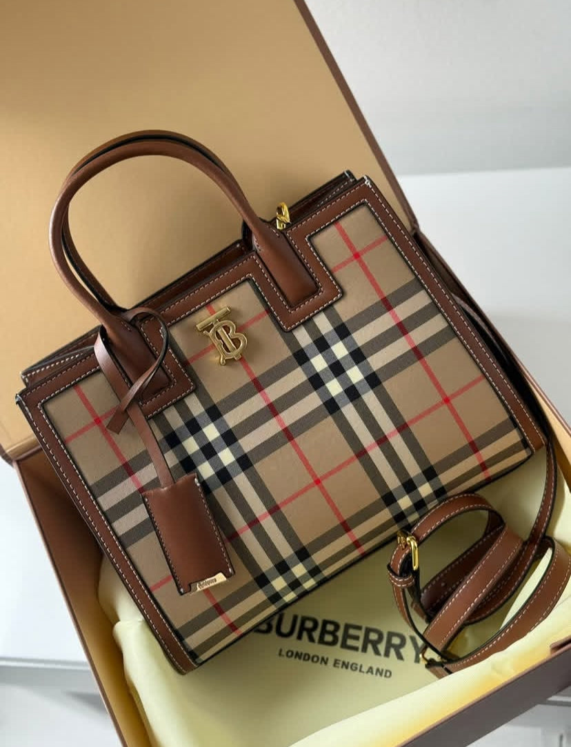 Burberry Check Tote Bag
