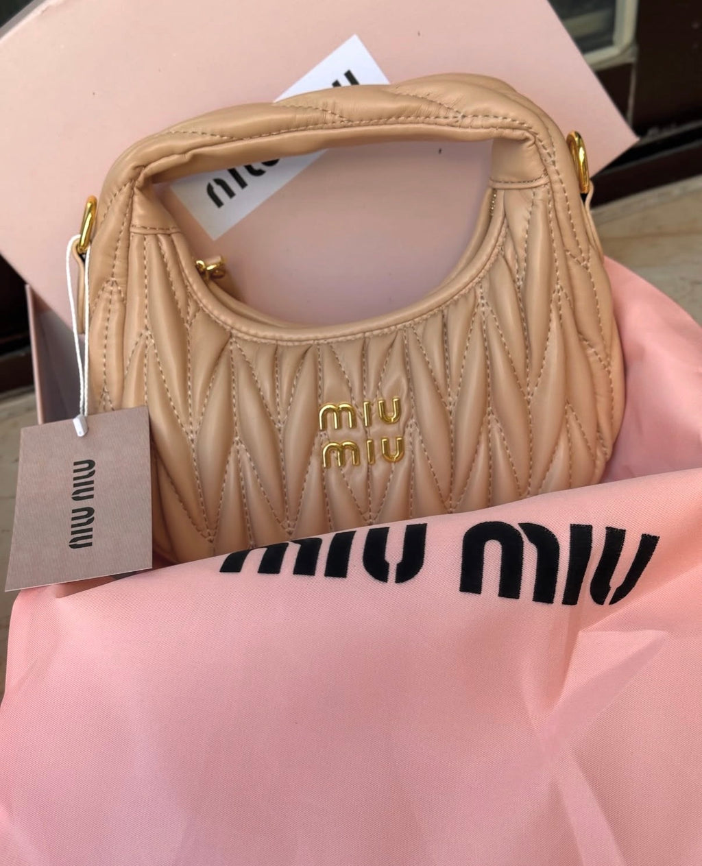 Miu Miu Matelassé Hobo Bag