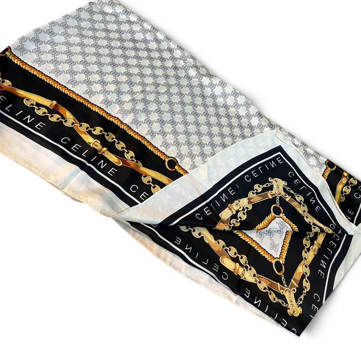 Celine Chain Print Silk Scarf