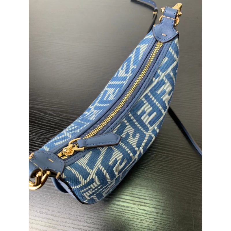 Fendi Monogram Crescent Shoulder Bag with Adjustable Strap