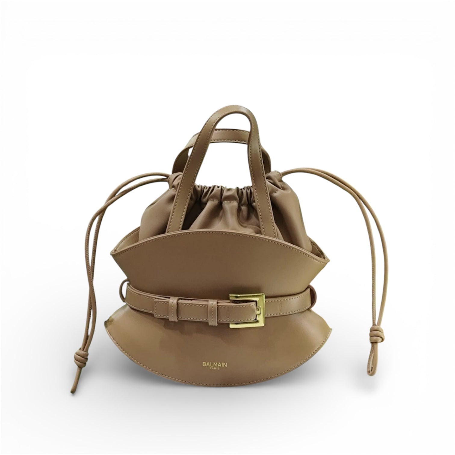 Balmain B-Buzz Dynasty Leather Small Tote Bag