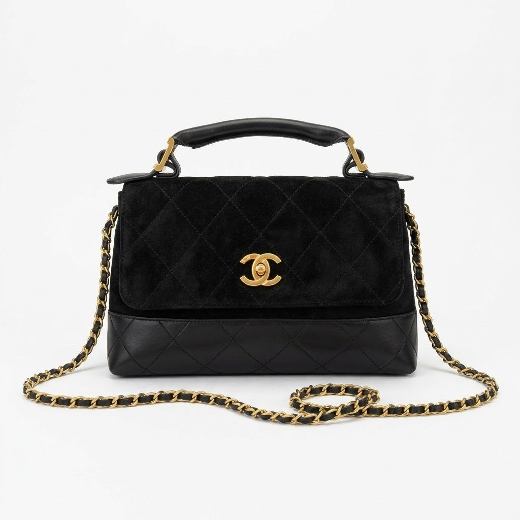Chanel Coco Handle Flap Bag – Suede & Leather