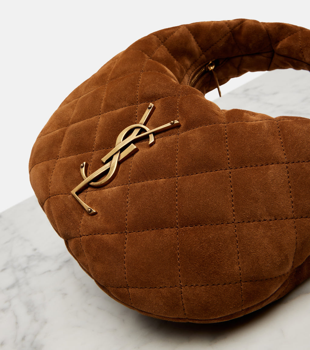 Saint Laurent Jamie Quilted Suede Hobo Bag