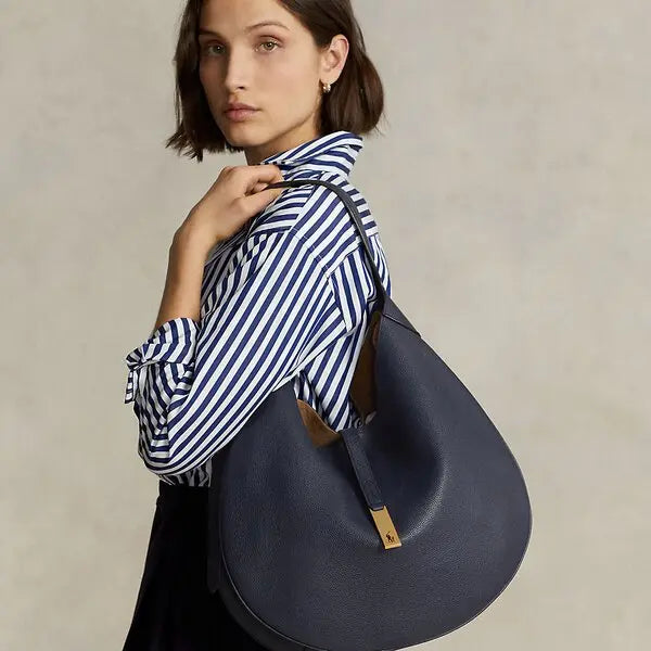 Polo Ralph Lauren Polo ID Leather Hobo Shoulder Bag