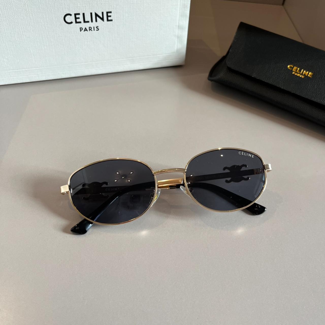 Celine Triomphe Metal Oval Sunglasses