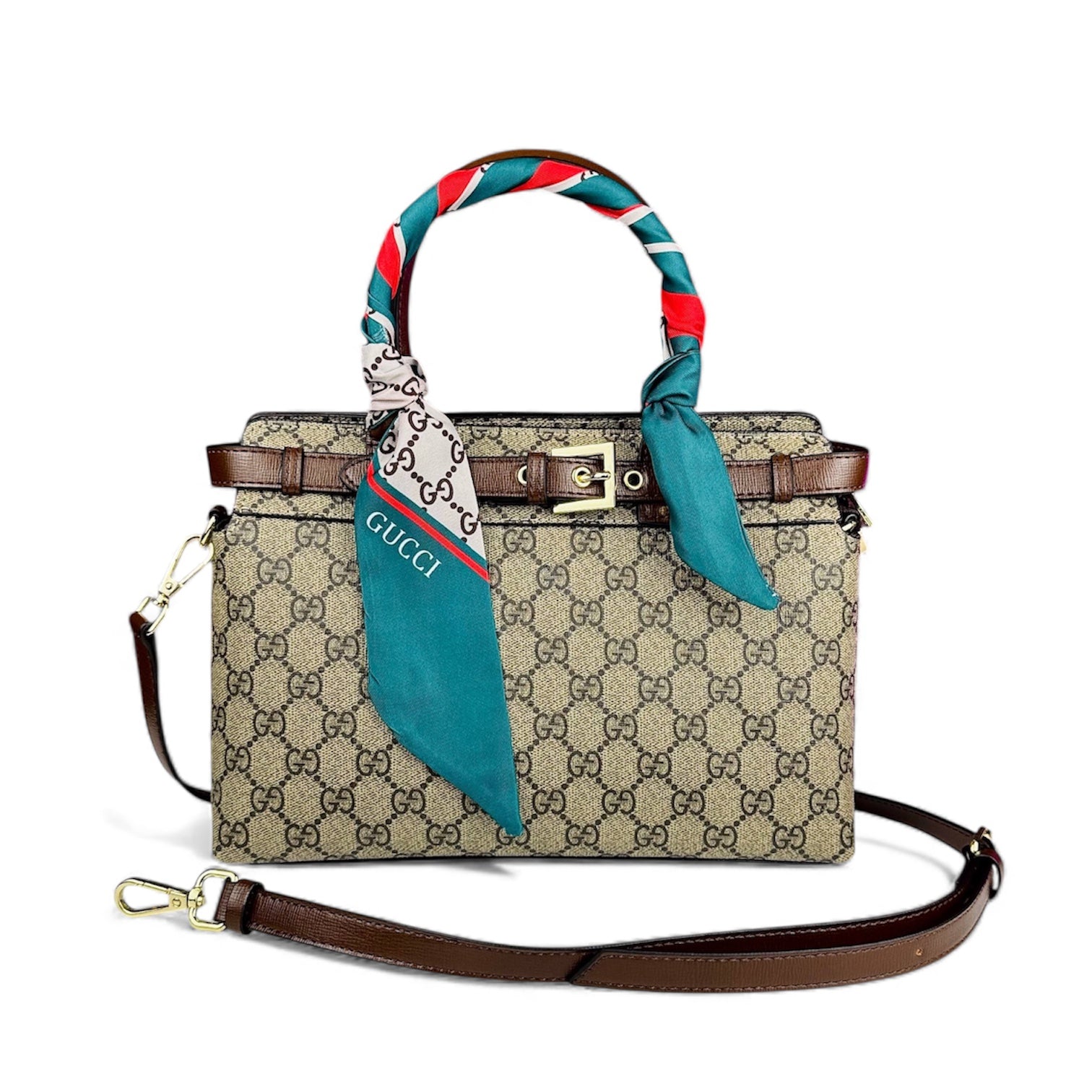 Gucci Inspired Structured Top Handle Bag