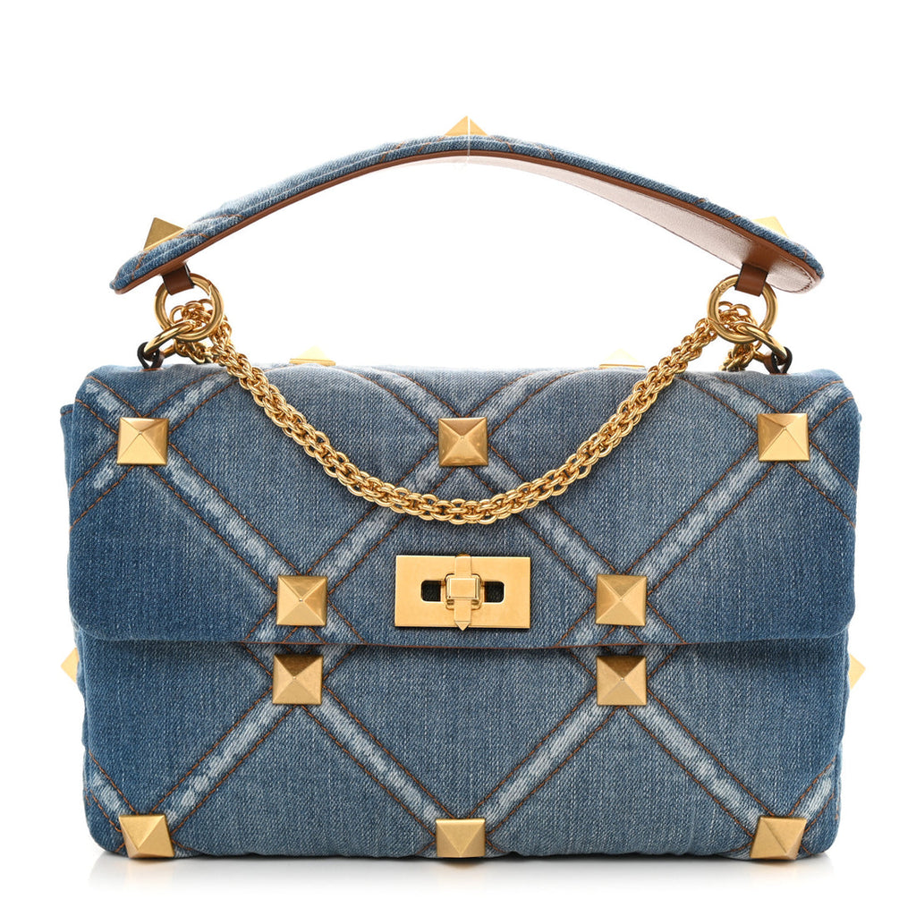 Valentino Garavani Roman Stud Denim Bag