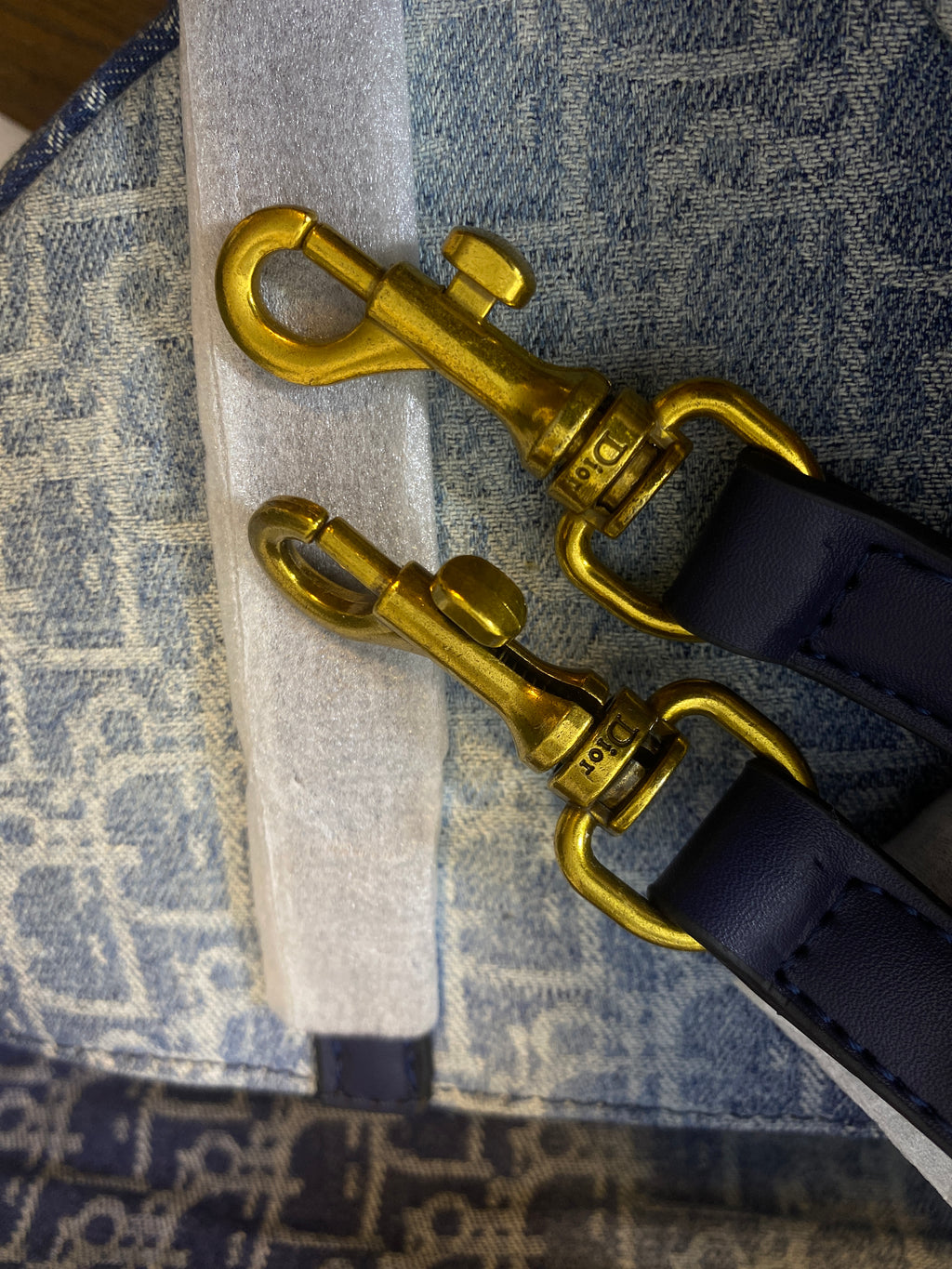 Dior Saddle Bag Blue Denim Oblique Jacquard