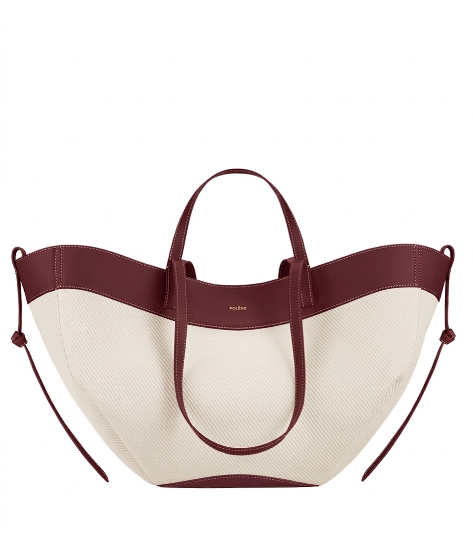 Polène Cyme Canvas and Leather Tote Bag