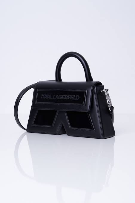 KARL LAGERFELD Women Black Icon K Leather Crossbody Bag