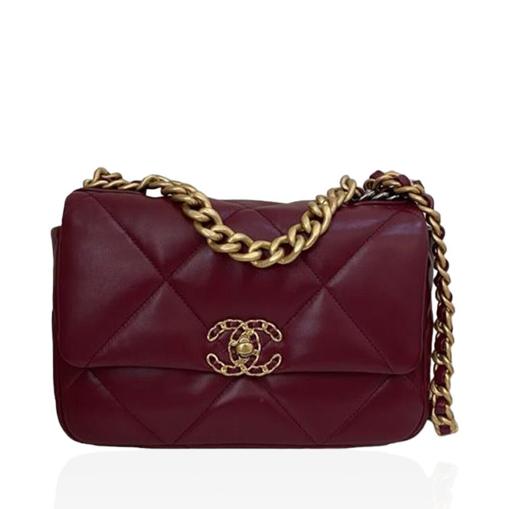 Chanel 19 Flap Bag in Burgundy Leather