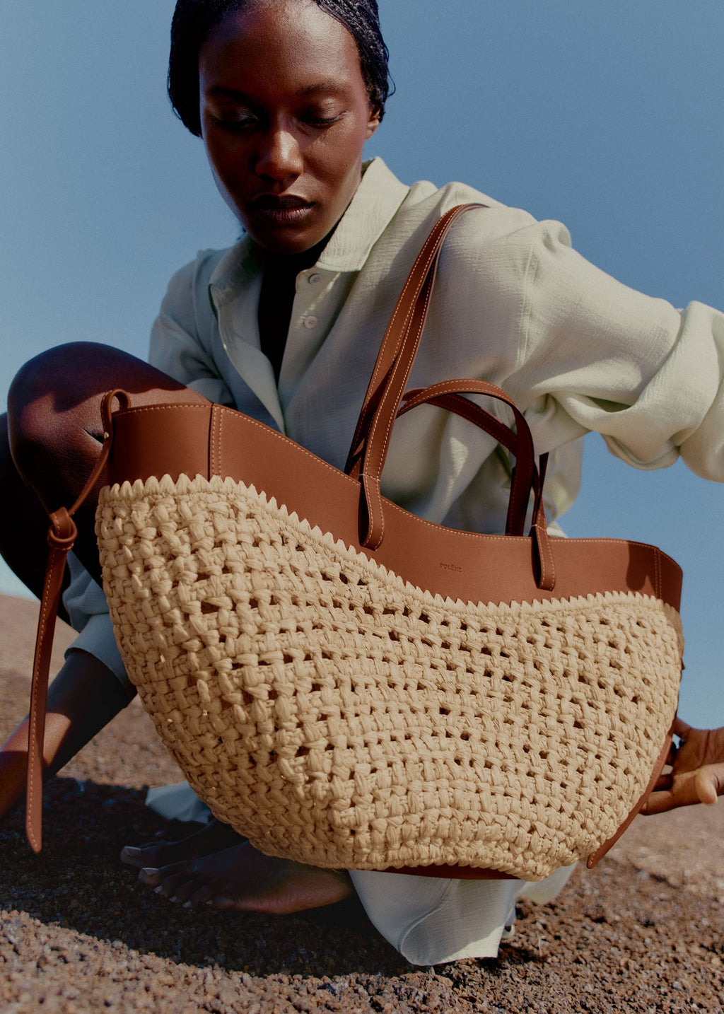 Polène Cyme Big Raffia Bag