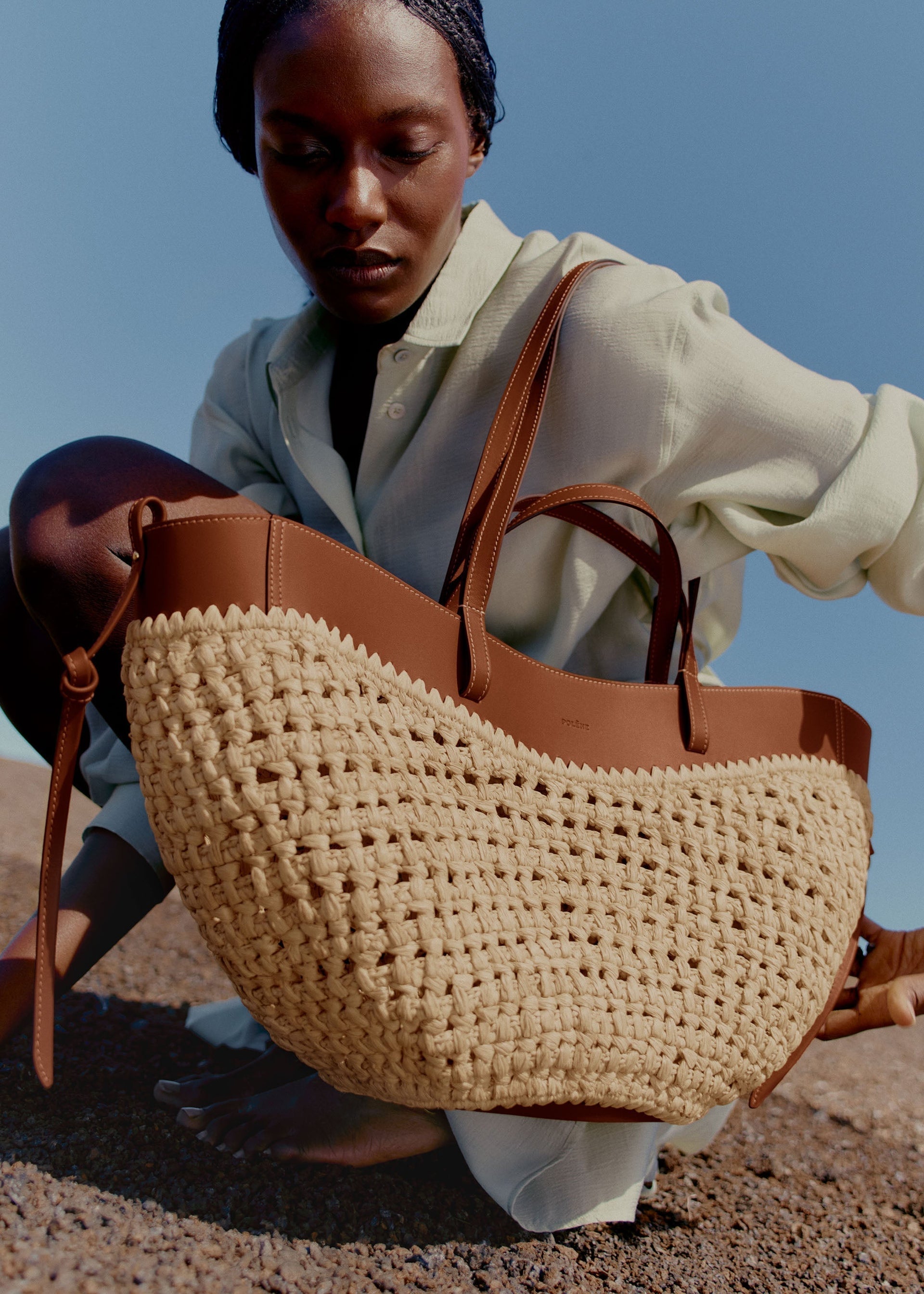 Polène Cyme Big Raffia Bag