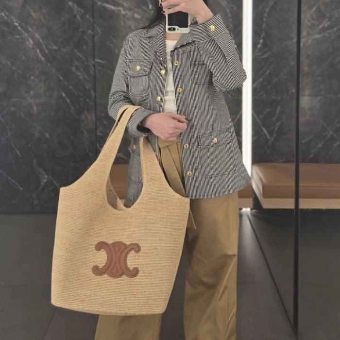 Celine Made In Tote in Raffia