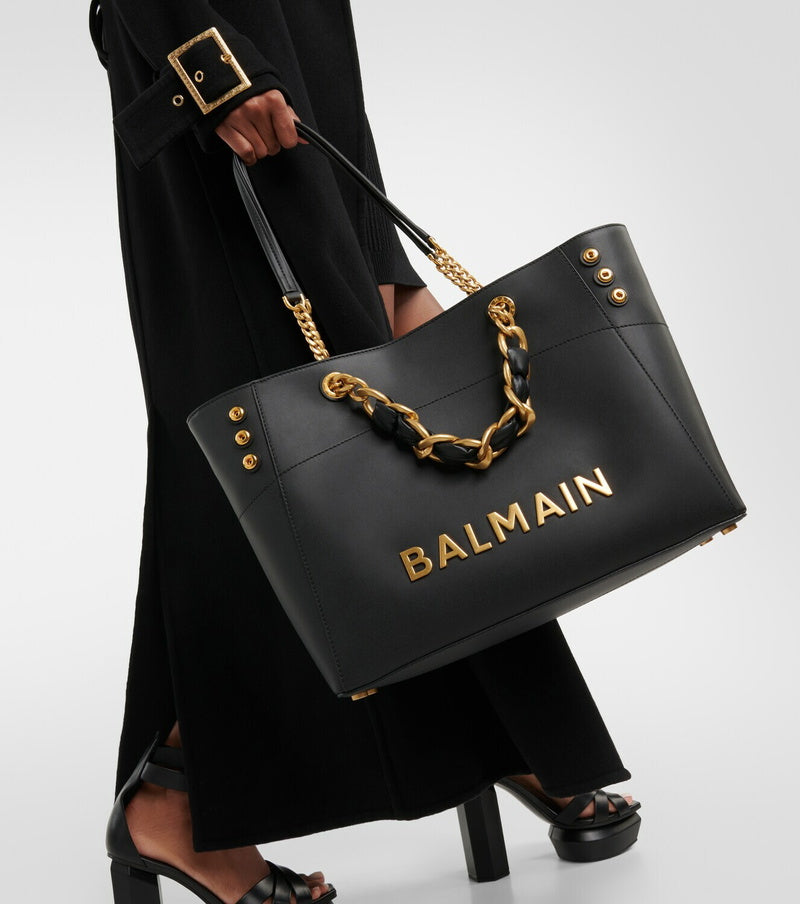 Balmain 1945 embellished leather tote bag