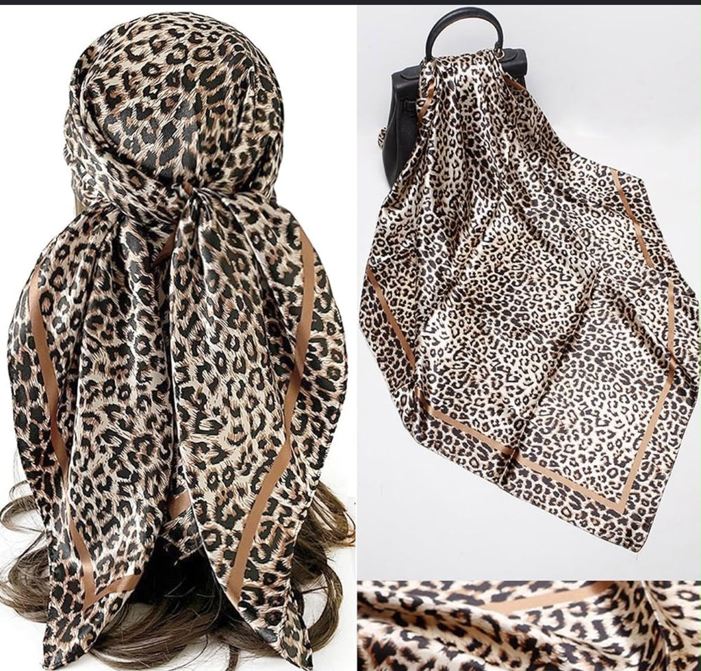 Fendi Leopard Print Silk Square Scarf