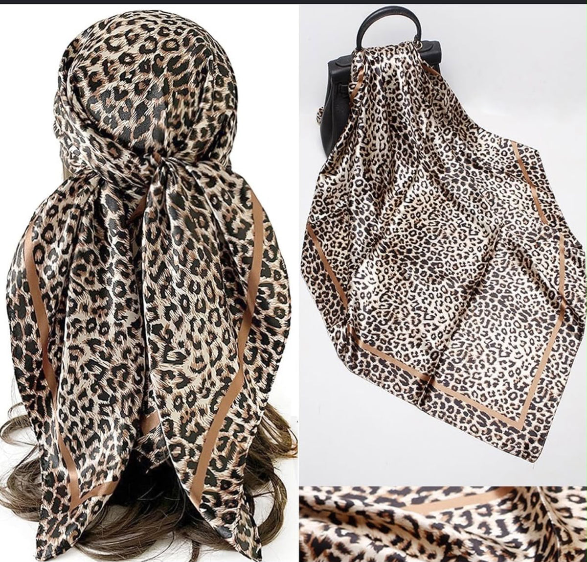 Fendi Leopard Print Silk Square Scarf