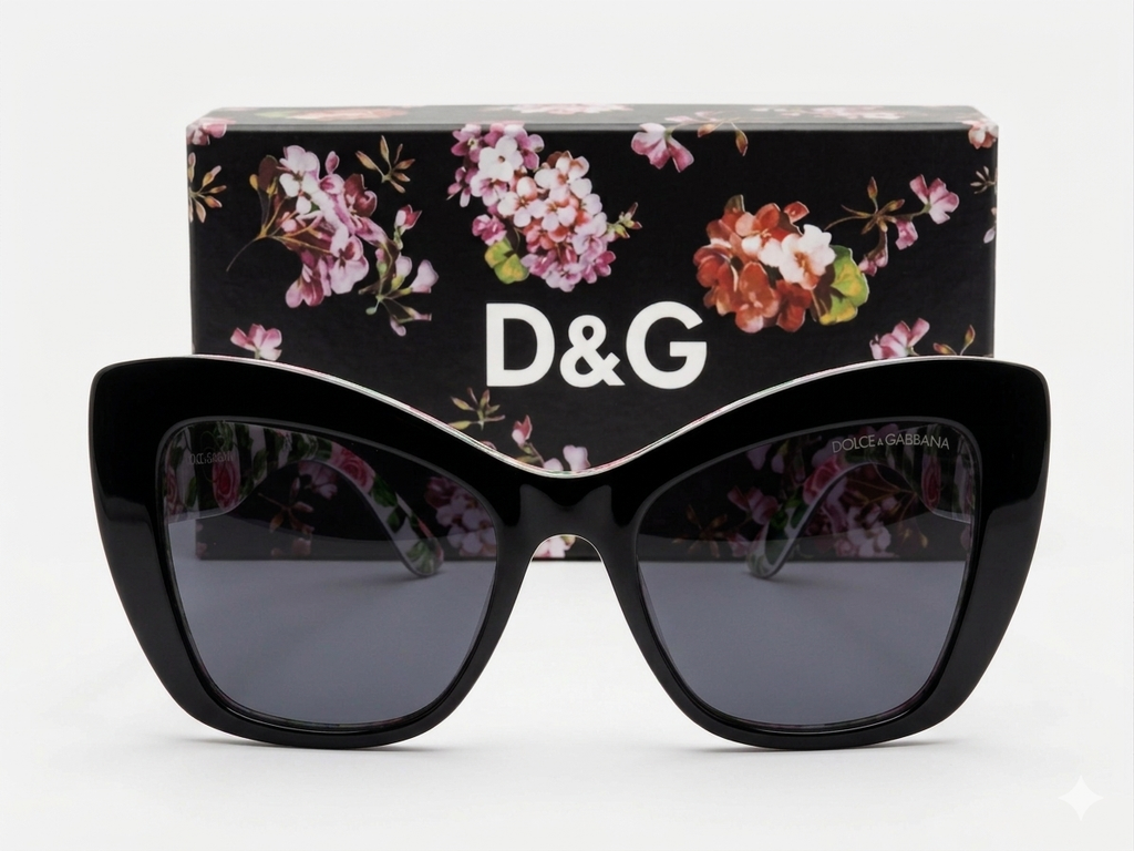 Dolce & Gabbana Floral Cat-Eye Sunglasses