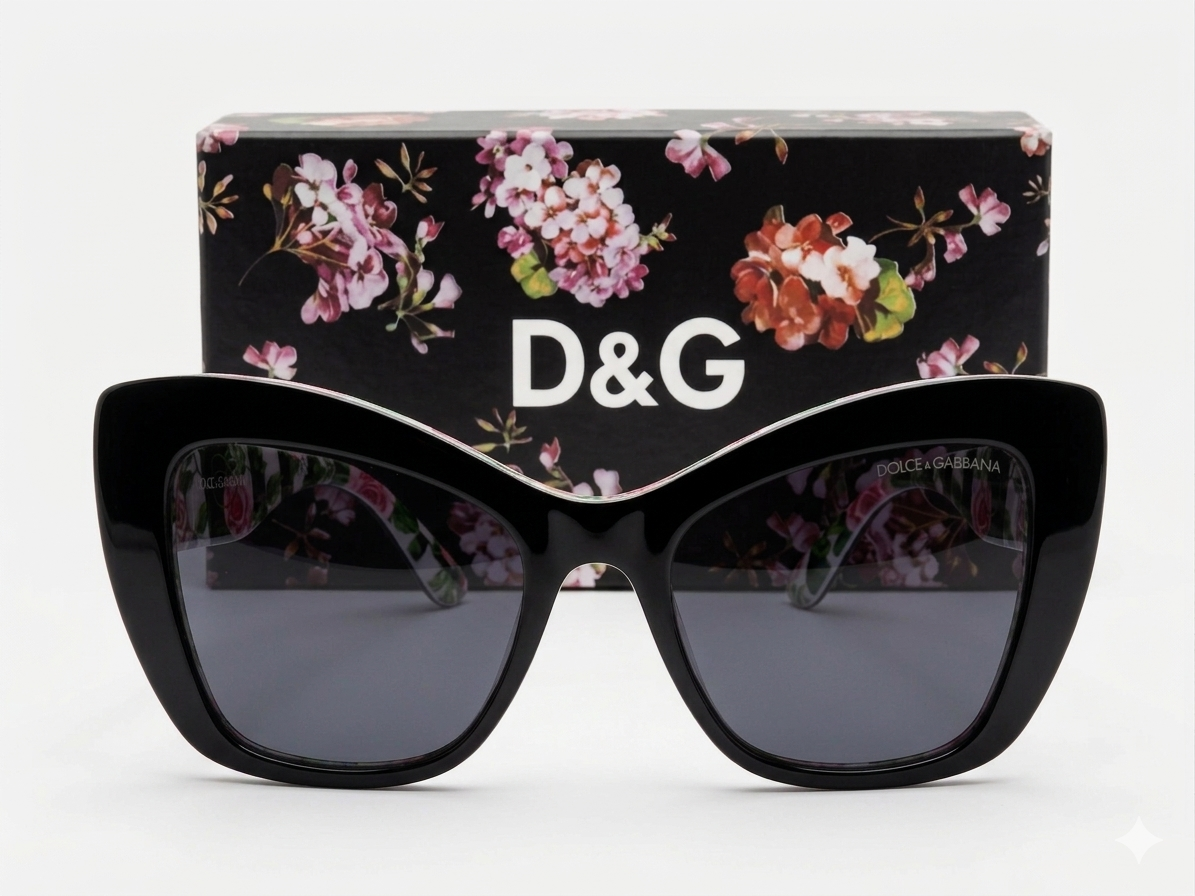 Dolce & Gabbana Floral Cat-Eye Sunglasses