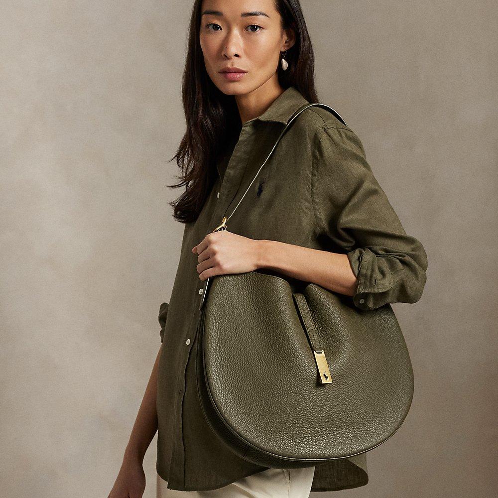 Polo Ralph Lauren Polo ID Leather Hobo Shoulder Bag