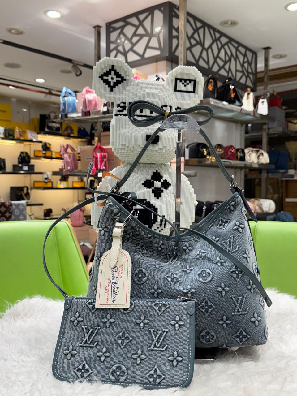 Louis Vuitton Denim Shoulder Bag Set