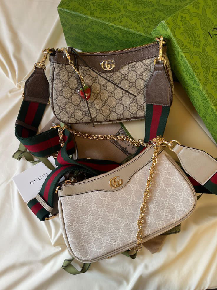 Gucci GG Canvas Shoulder Bag with Web Strap