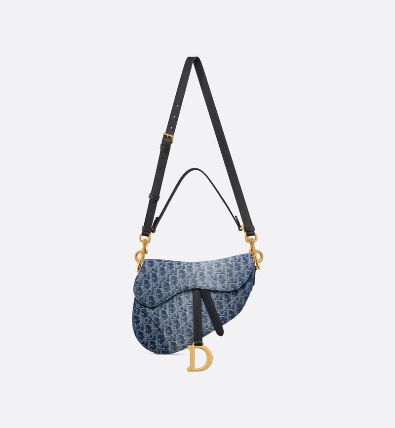 Dior Saddle Bag Blue Denim Oblique Jacquard